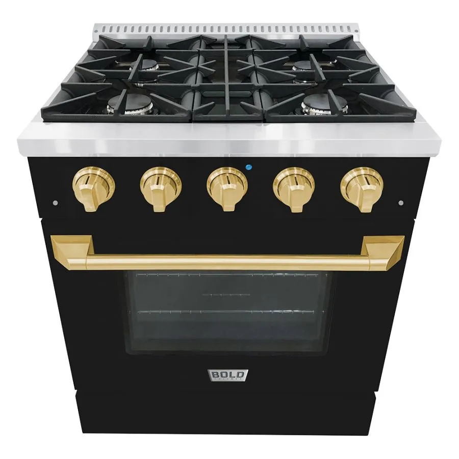 Hallman BOLD 30" 4.2 Cu.Ft. 4 Burner Freestanding All Gas Range and Gas Oven - HBRG30