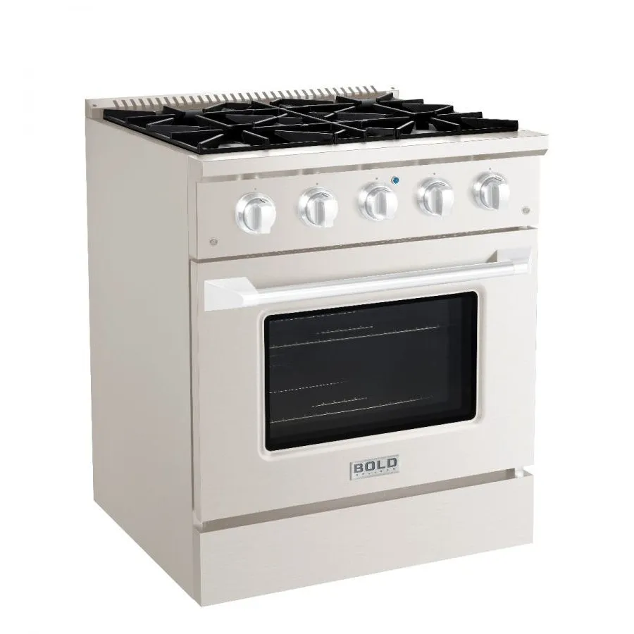 Hallman BOLD 30" 4.2 Cu.Ft. 4 Burner Freestanding All Gas Range and Gas Oven - HBRG30