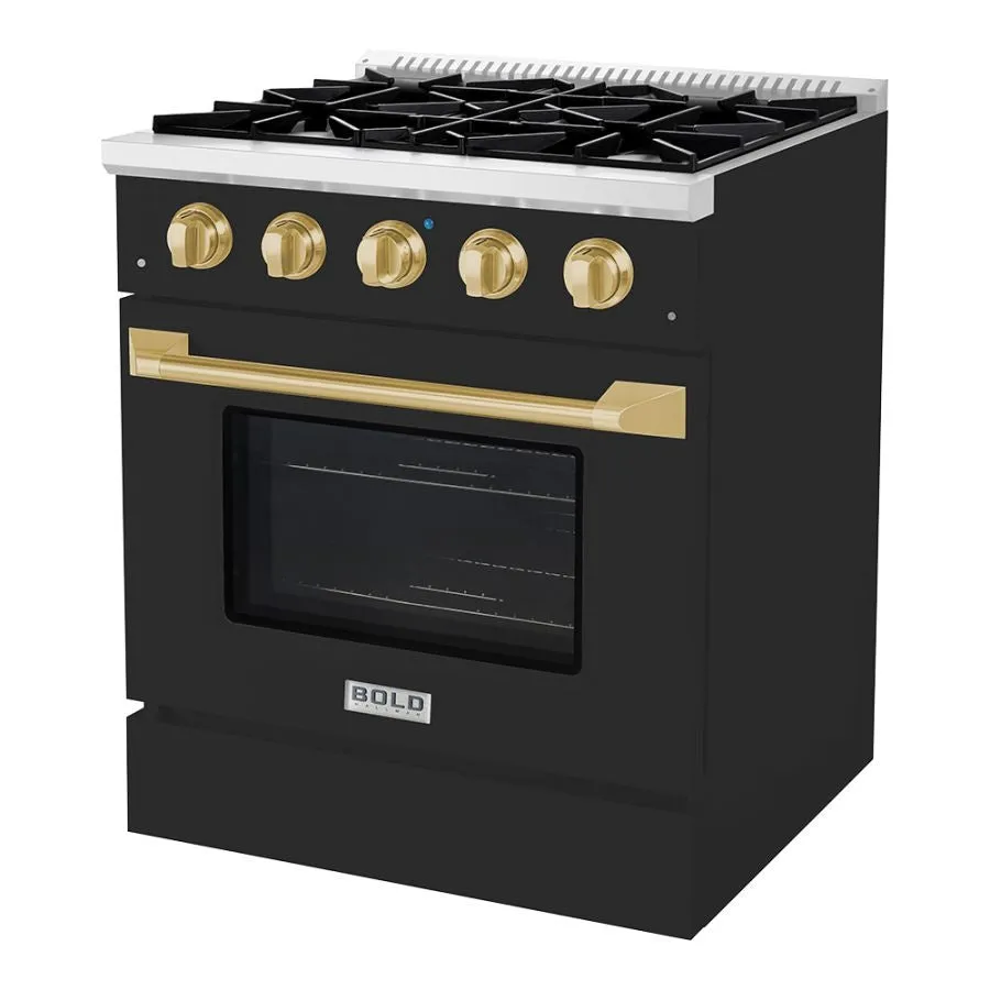 Hallman BOLD 30" 4.2 Cu.Ft. 4 Burner Freestanding All Gas Range and Gas Oven - HBRG30