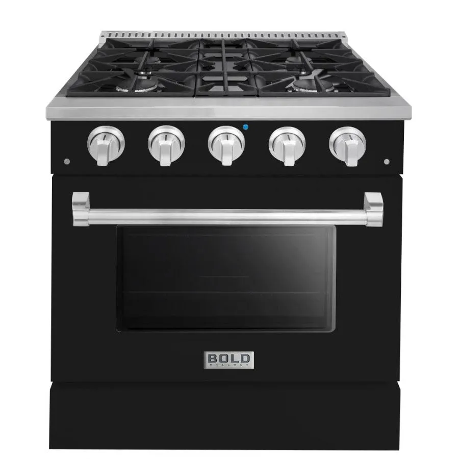 Hallman BOLD 30" 4.2 Cu.Ft. 4 Burner Freestanding All Gas Range and Gas Oven - HBRG30