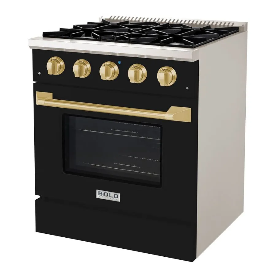 Hallman BOLD 30" 4.2 Cu.Ft. 4 Burner Freestanding All Gas Range and Gas Oven - HBRG30