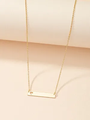 Heart Detail Geometric Charm Necklace Jewelry for Women Gift for Her Necklace