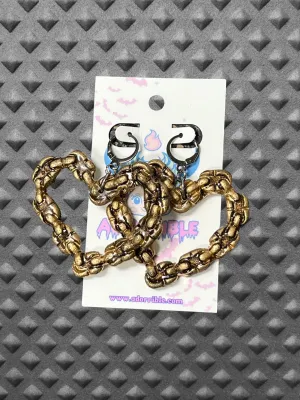 Heart Shaped Chain Link Punk Style Earrings