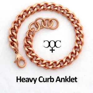 Heavy Solid Copper 10mm Curb Chain Anklet AC76 Adjustable Solid Copper Anklet Chain