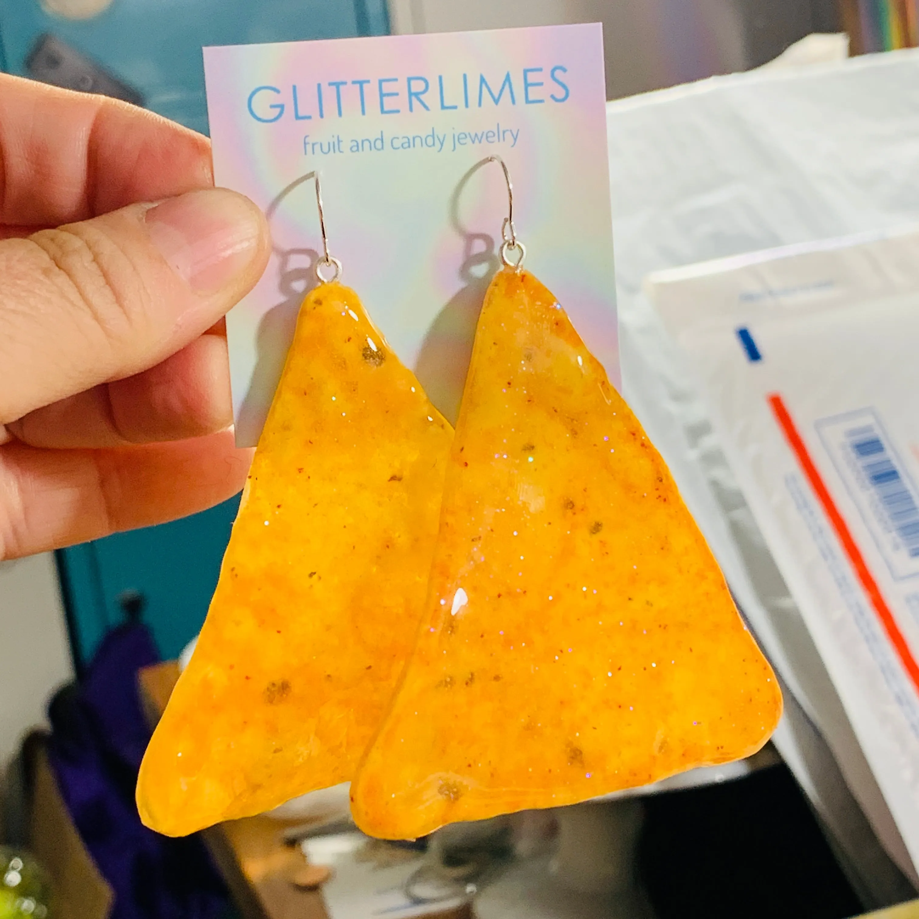 Hot Tortilla Chip Earrings