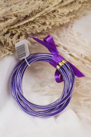 Jelly Purple Bangle Bracelet Set