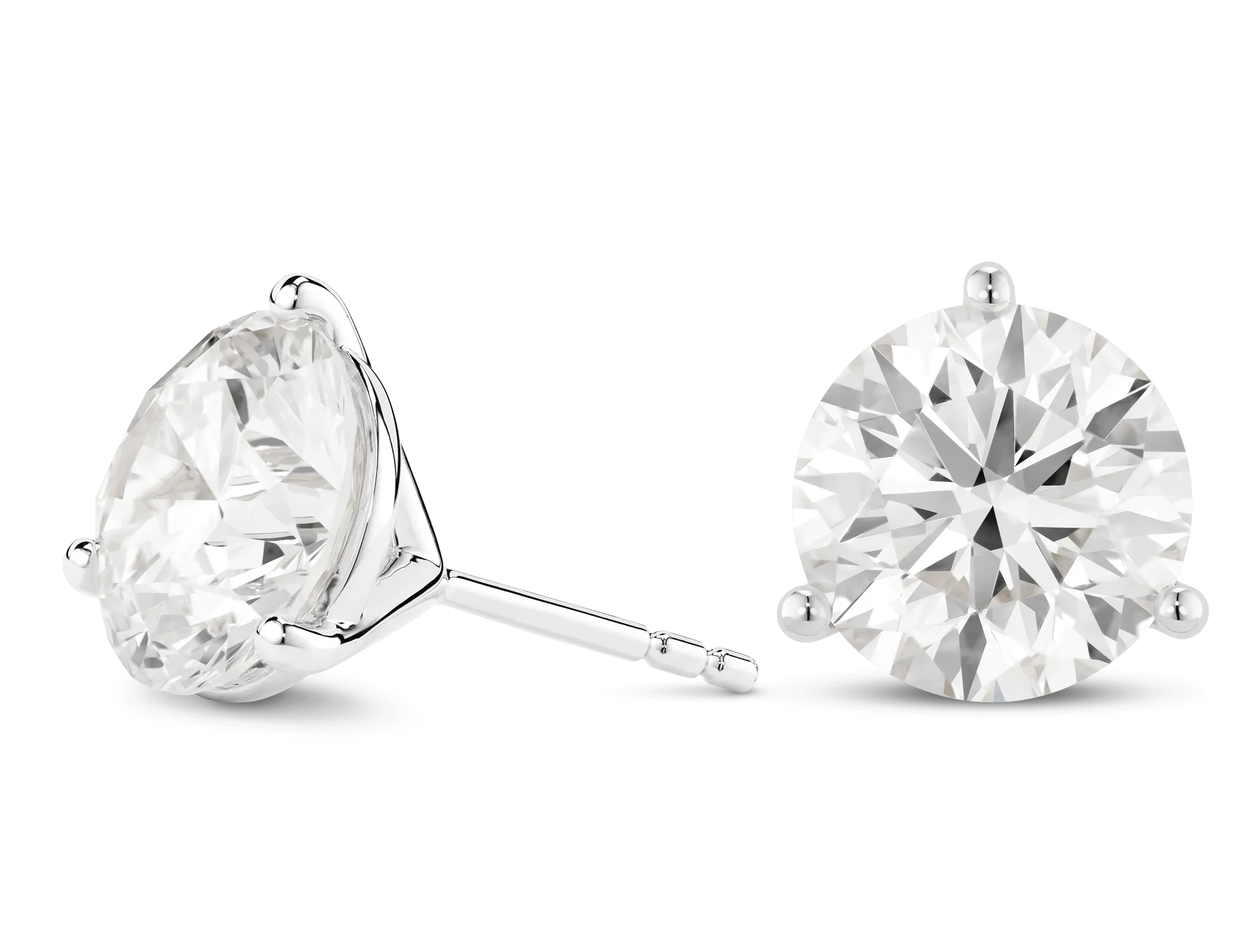 Lab-Grown Diamond 5ct. tw. Round Brilliant Solitaire Studs | White