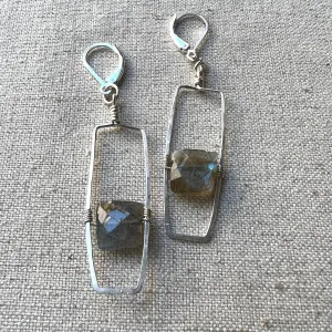 Labradorite Cubed earrings