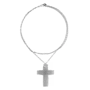 Large SILVER CROSS Necklace - Cross Jewelry