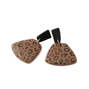 Leopard Print Statement Drop Earrings | Unique Geometric Jewellery