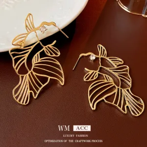 Luxurious Irregular Geometric Metal Electroplating Earrings