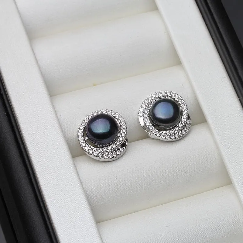 Luxurious Natural Pearl Stud Earrings For Women