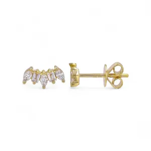 Marquise & Baguette Mini Crown Crawler Studs