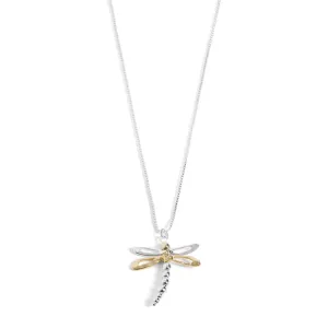 Mixed Metal Dragonfly Necklace