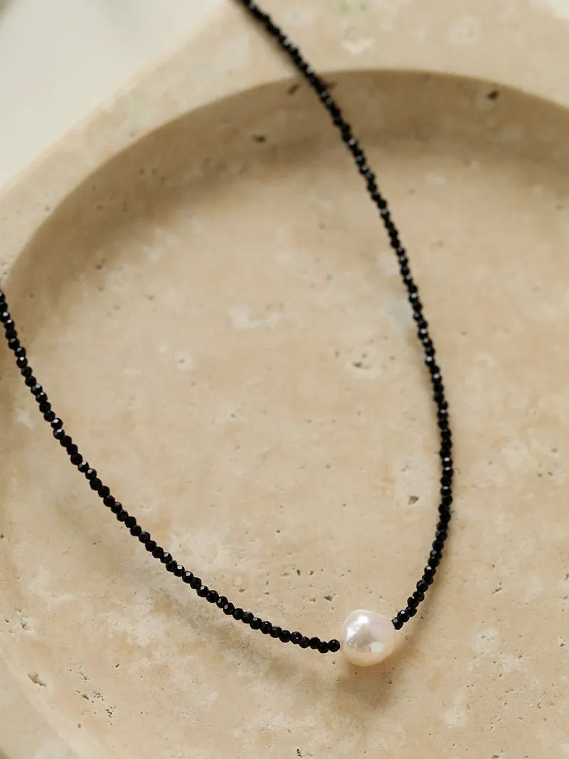 Monochrome Elegance Baroque Pearl Necklace