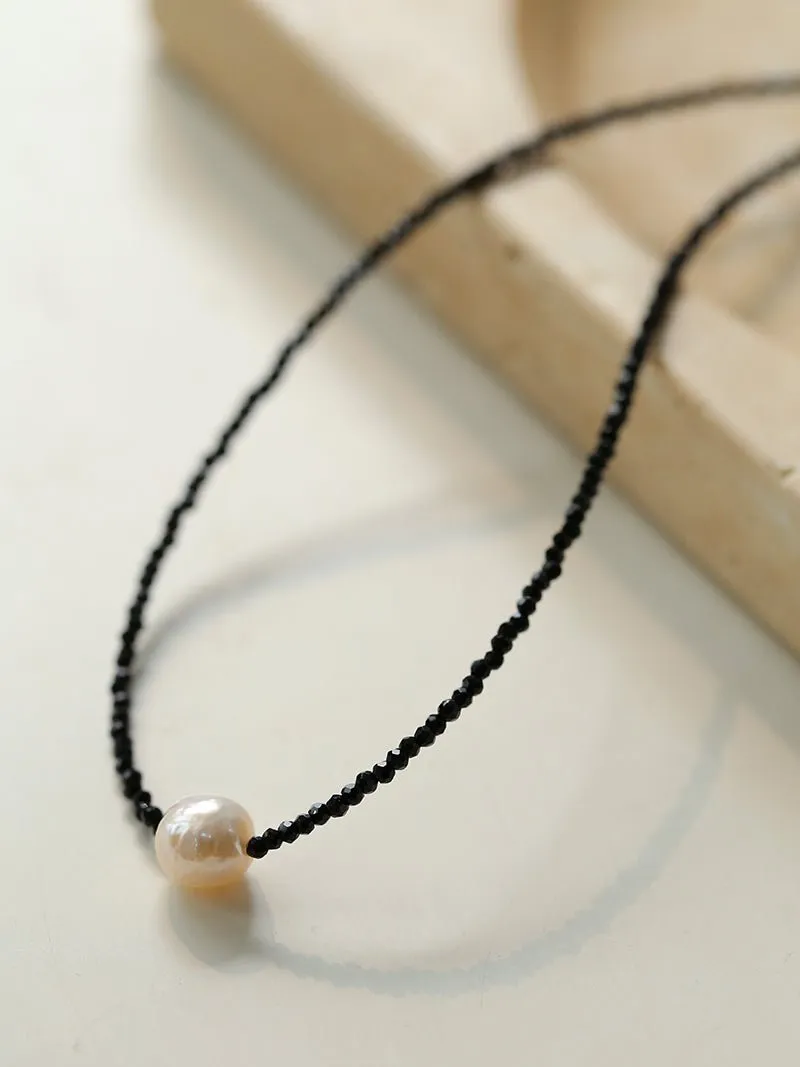 Monochrome Elegance Baroque Pearl Necklace