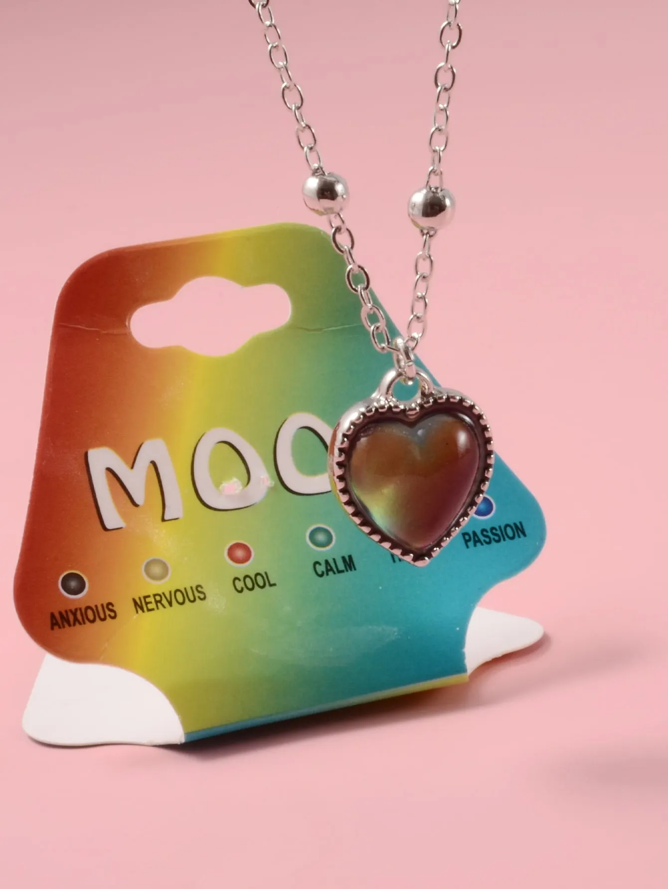 Mood Heart Charm Necklace Jewelry for Women Gift for Her Necklace Accessories