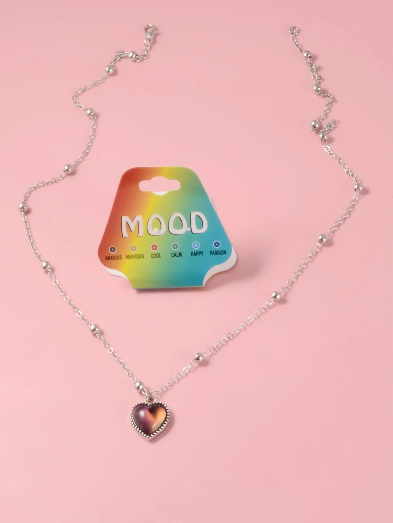 Mood Heart Charm Necklace Jewelry for Women Gift for Her Necklace Accessories