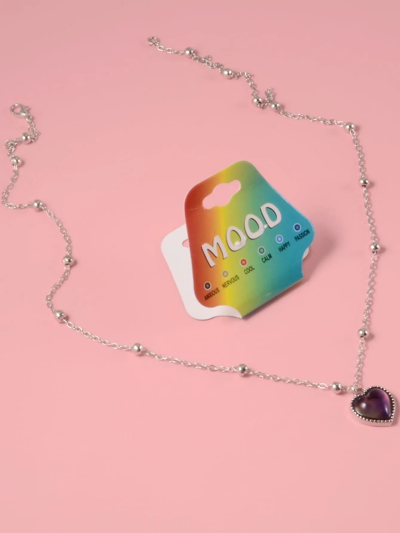 Mood Heart Charm Necklace Jewelry for Women Gift for Her Necklace Accessories