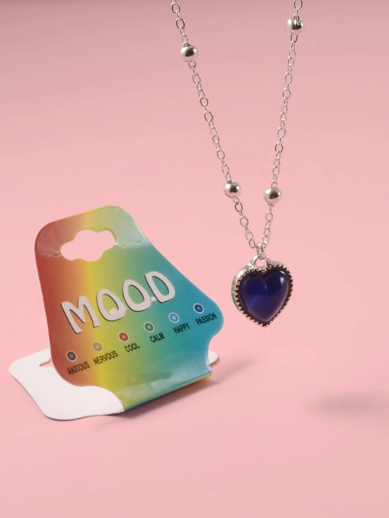 Mood Heart Charm Necklace Jewelry for Women Gift for Her Necklace Accessories