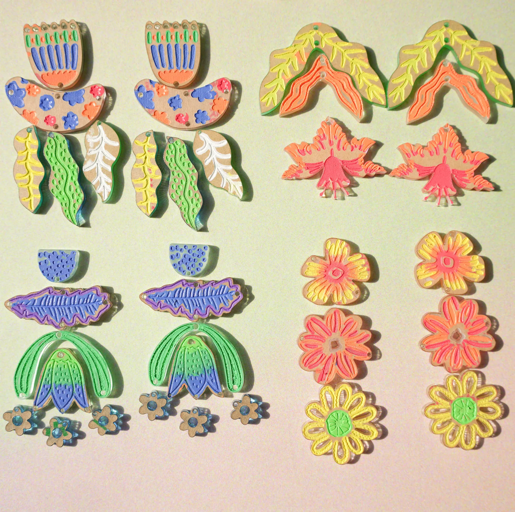 Painted Blooms Acrylic Earring Diy Kit - Funky Fun You