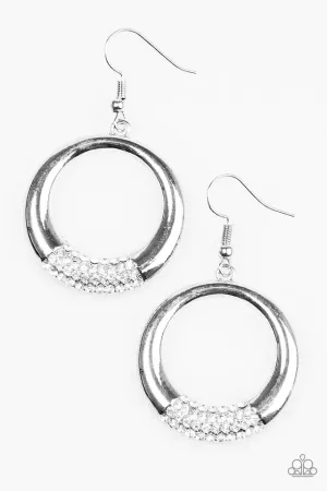 Paparazzi Earring ~ Dip It Low - White