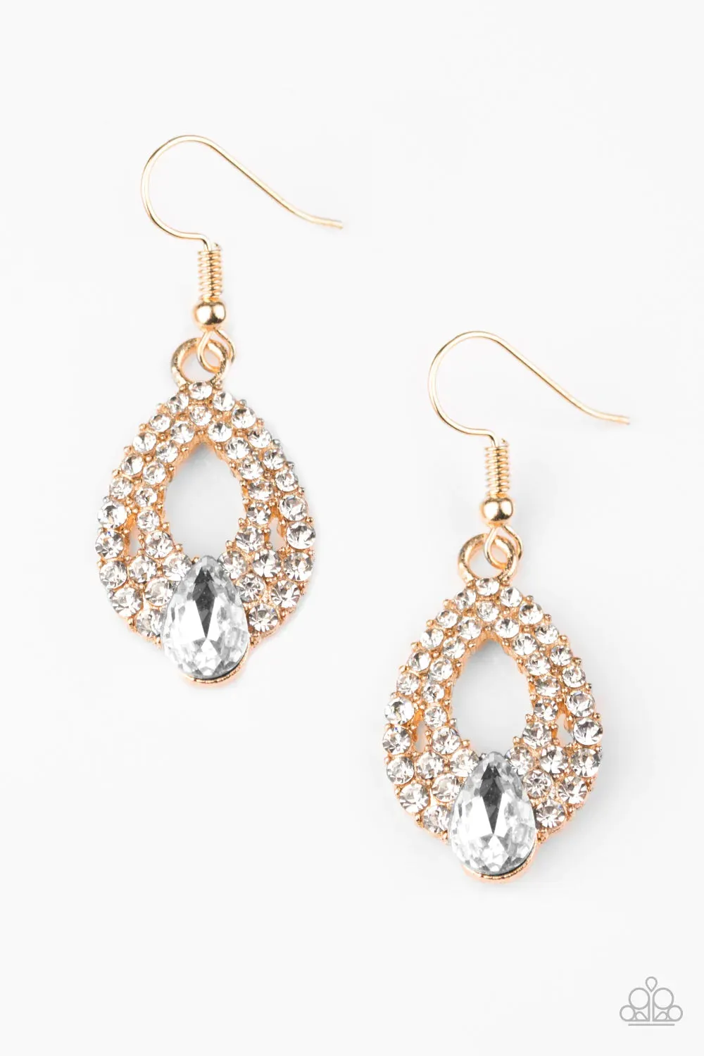 Paparazzi Earring ~ Glam Crush - Gold