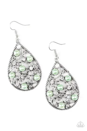 Paparazzi Earring ~ Glowing Vineyards - Green