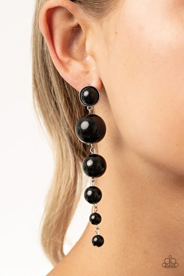 Paparazzi Earring ~ Living a WEALTHY Lifestyle - Black