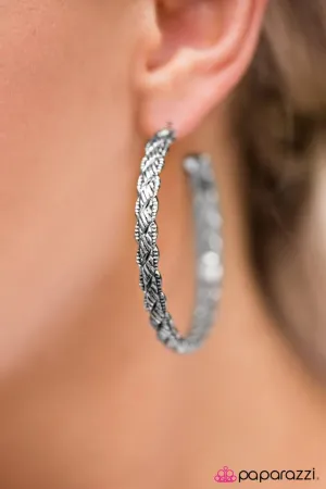 Paparazzi Earring ~ Thrown For A HOOP - Silver