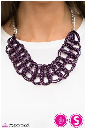 Paparazzi Necklace ~ BRAID New Girl - Purple