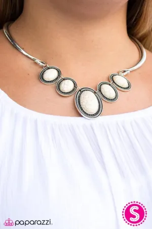 Paparazzi Necklace ~ River Ride - White