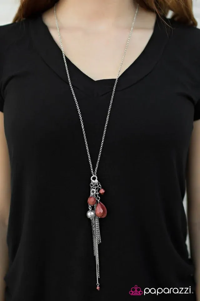 Paparazzi Necklace ~ Sky High - Red