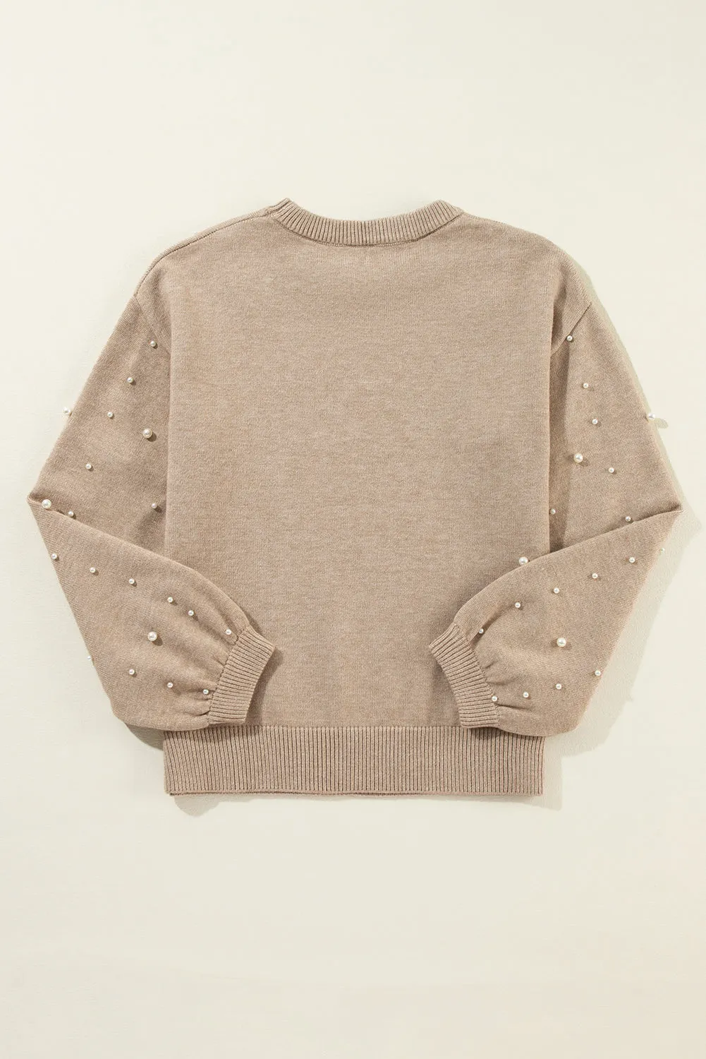 Pearl Embellished Round Neck Sweater