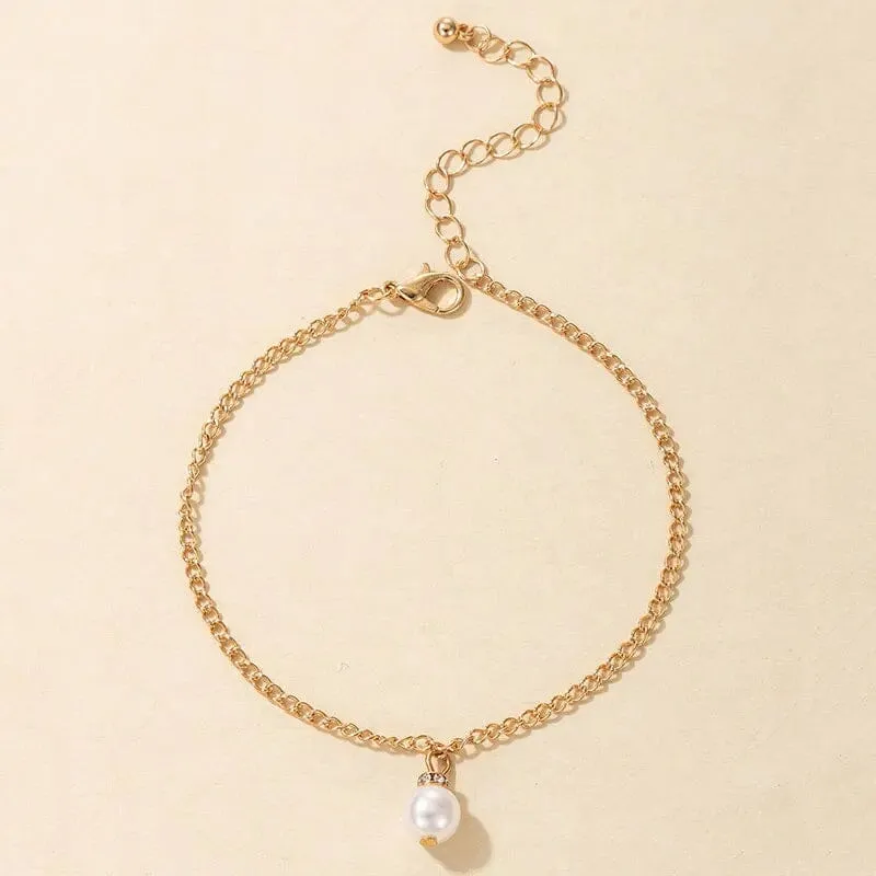 Perfect Christmas Anklet | Pearl and Chain Options for Bohemian Flair