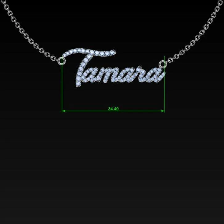 Personalized Name Necklace with Diamonds Tamara