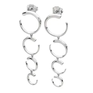 Quarter Luna Earrings in Sterling Silver