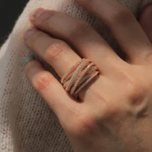 Shimmering Intertwined Crisscross Ring