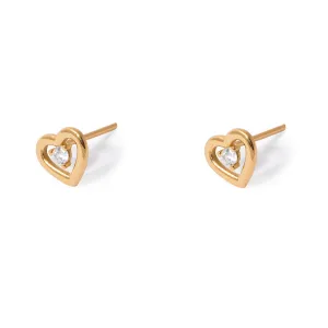 Shining Heart Stud Earrings