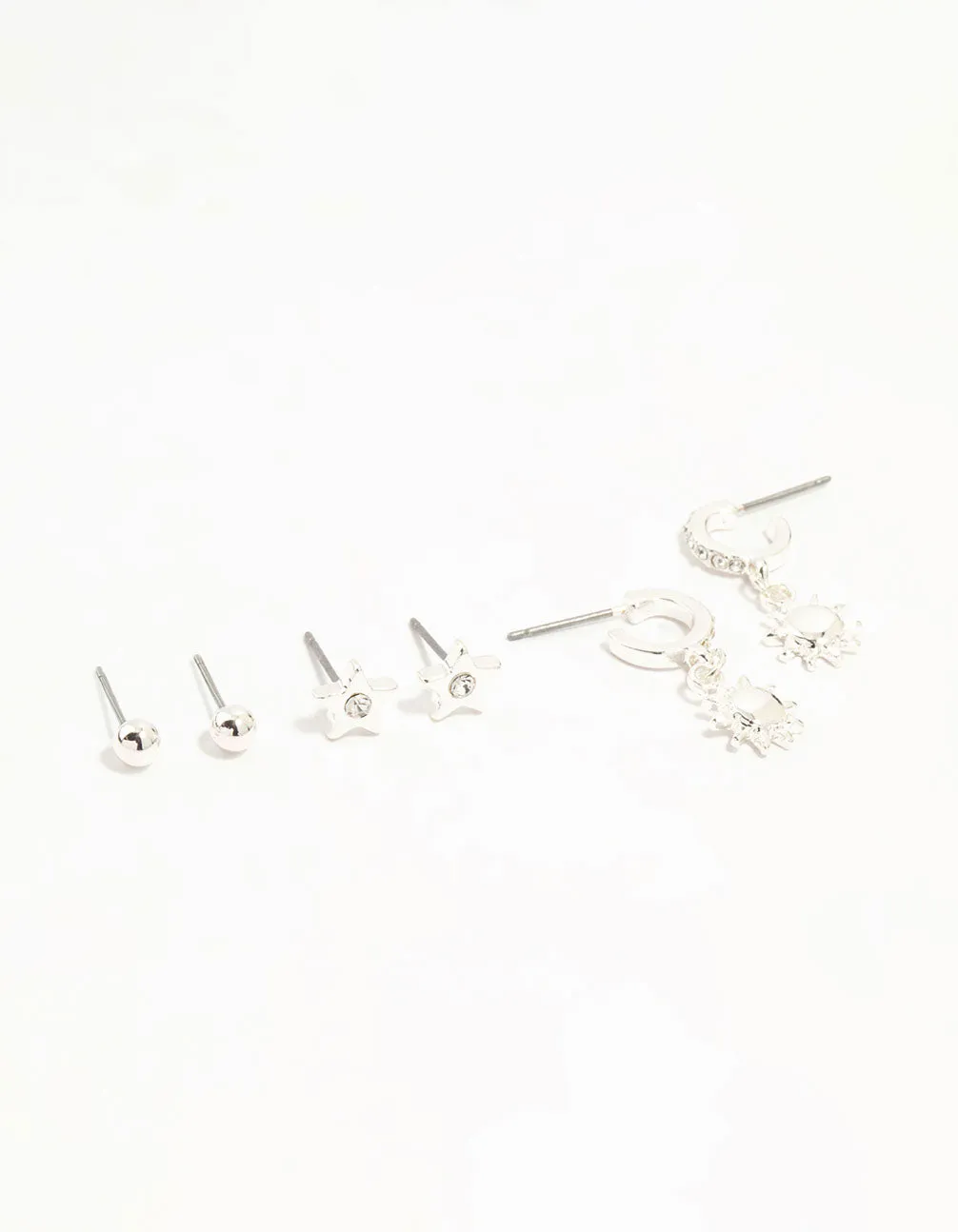 Silver Diamante Celestial 3-Pack Earrings