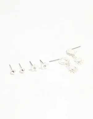 Silver Diamante Celestial 3-Pack Earrings