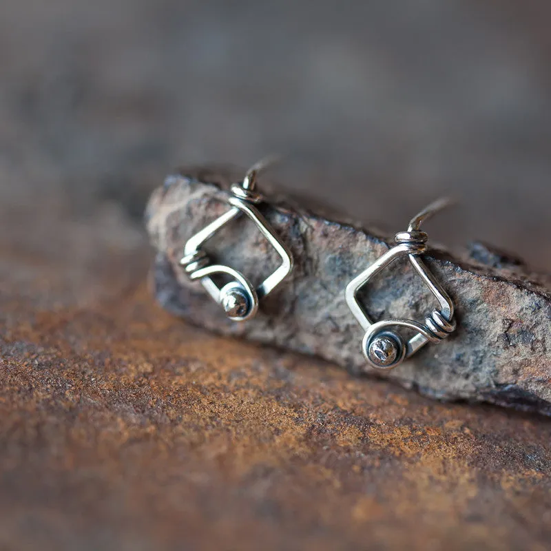 Small Unique Silver Stud Earrings