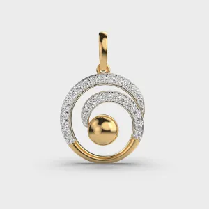 Spiral Charisma Diamond Gold Pendant (Without Chain)