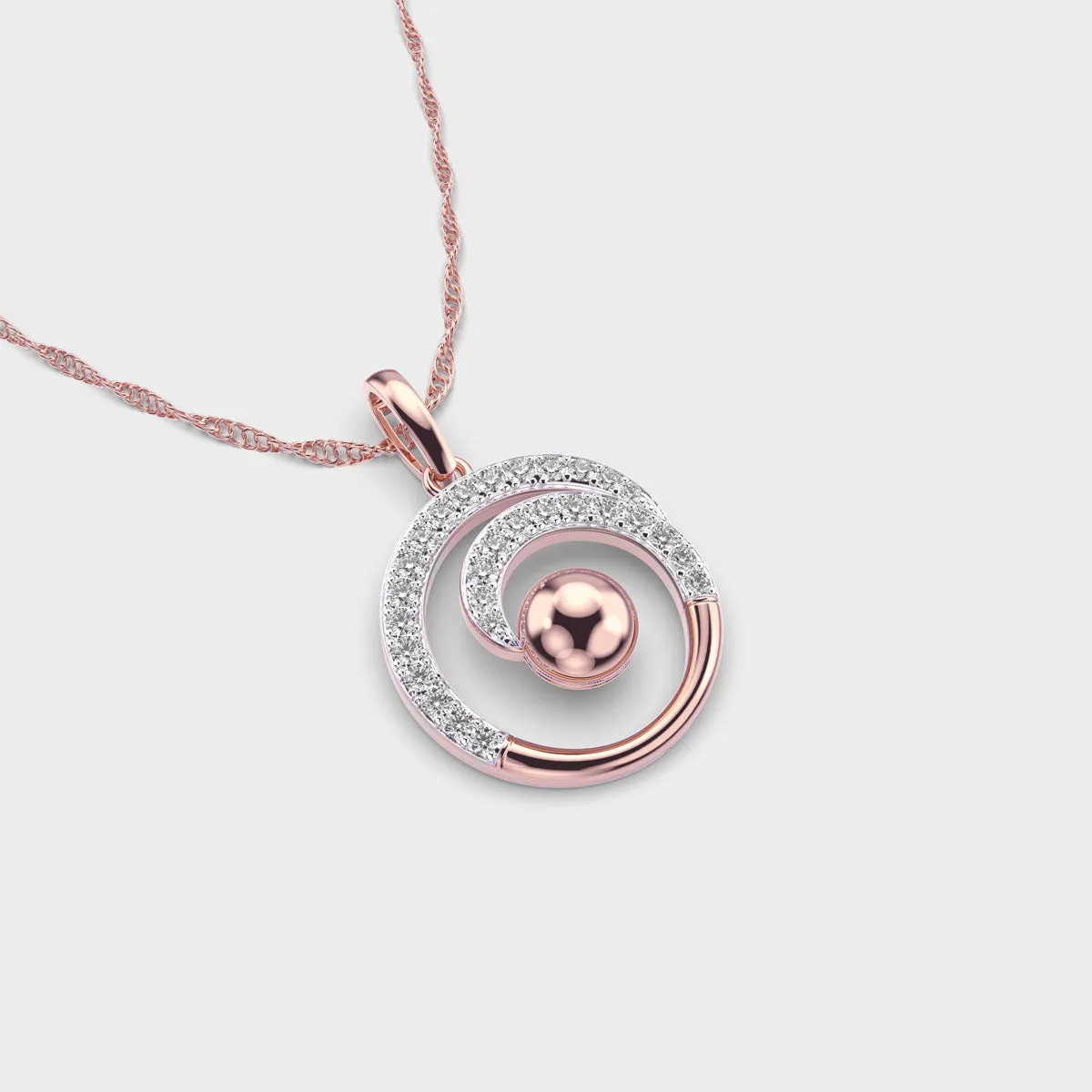 Spiral Charisma Diamond Gold Pendant (Without Chain)