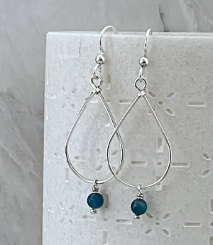 Sterling silver and apatite teardrop earrings