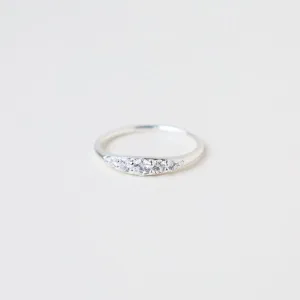 Sterling Silver Tapered Band with 5 CZ Ring