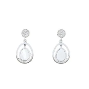 Unique & Co Sterling Silver Mother of Pearl Drop Earrings ME-882