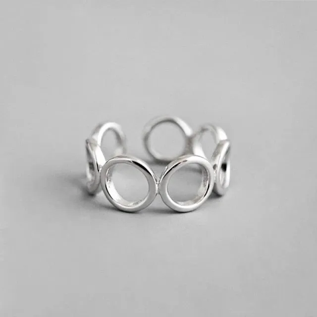 XIYANIKE 925 Sterling Silver 2021 New Vintage Geometry Star Thai Silver Open Rings for Women Party Jewelry Gifts Anillos Mujer